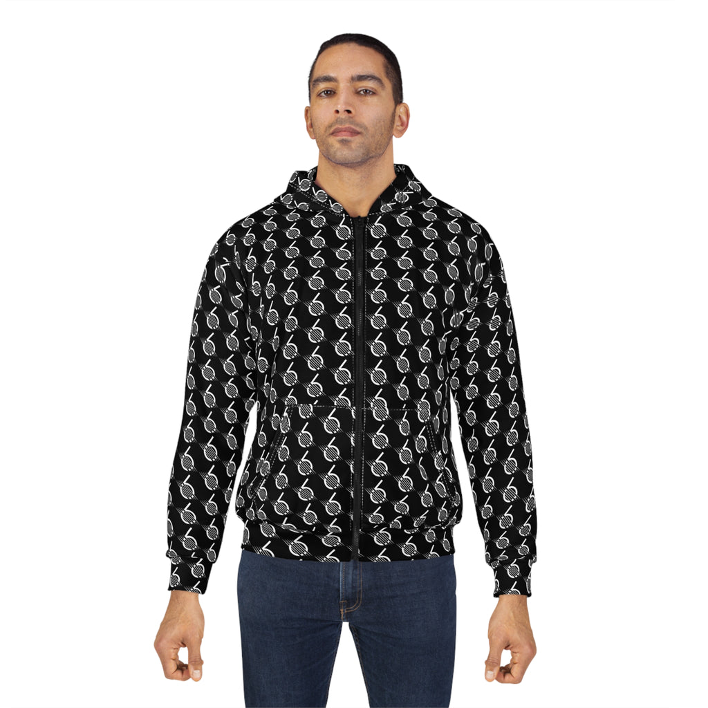 6StringSanity all over logo zipper hoodie