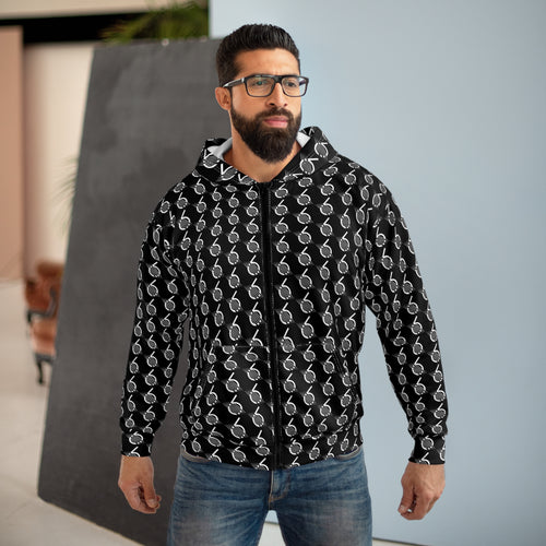 6StringSanity all over logo zipper hoodie