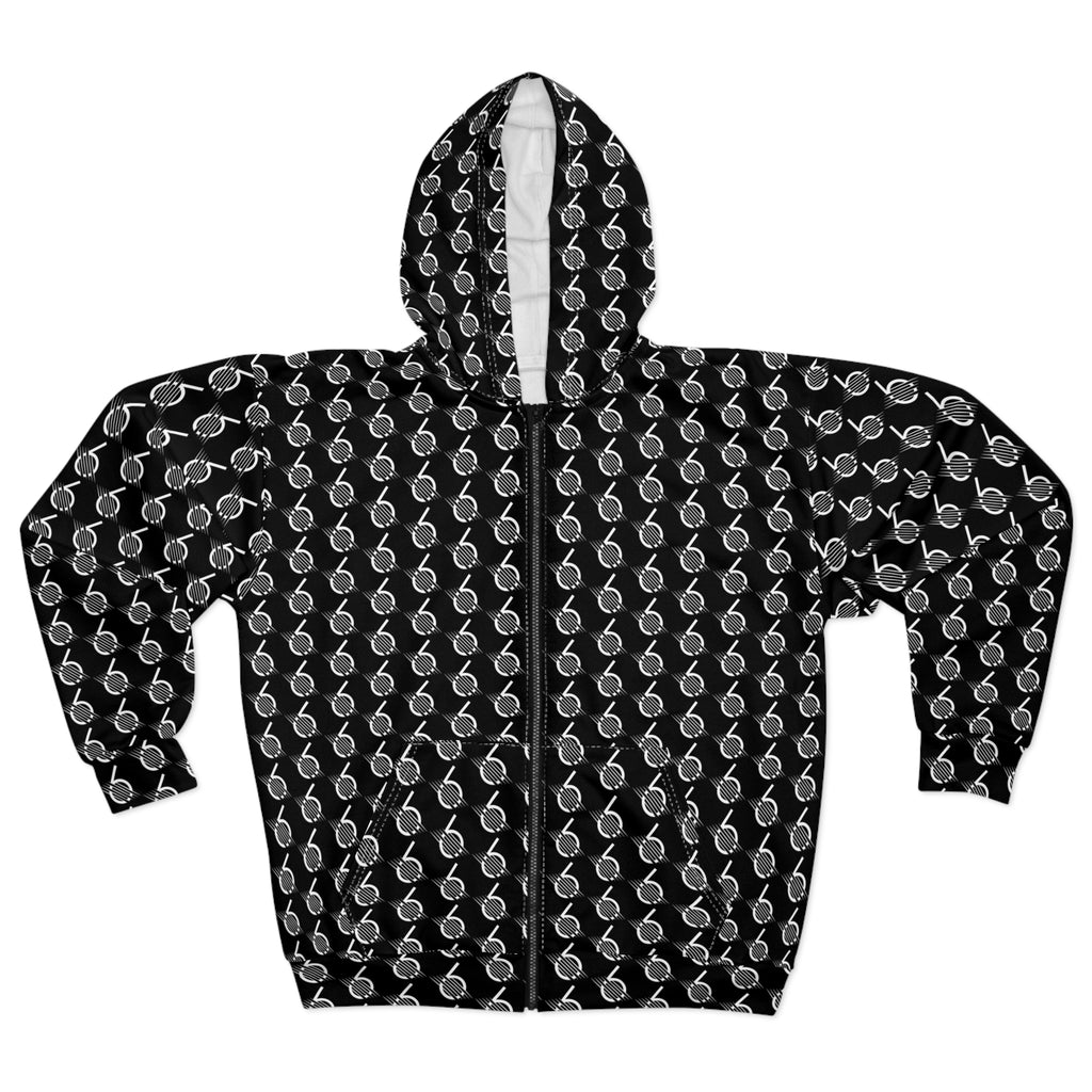 6StringSanity all over logo zipper hoodie